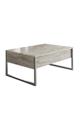 Măsuță de cafea Luxe, Diverse culori, 90x60x40 cm - Travertin - Argintiu | SKU: 618BLY1355 | Măsuță de cafea Luxe, 90x60x40 cm, varianta Travertin - Argintiu, produs pentru amenajarea locuinței, disponibil online în România la CasaMob