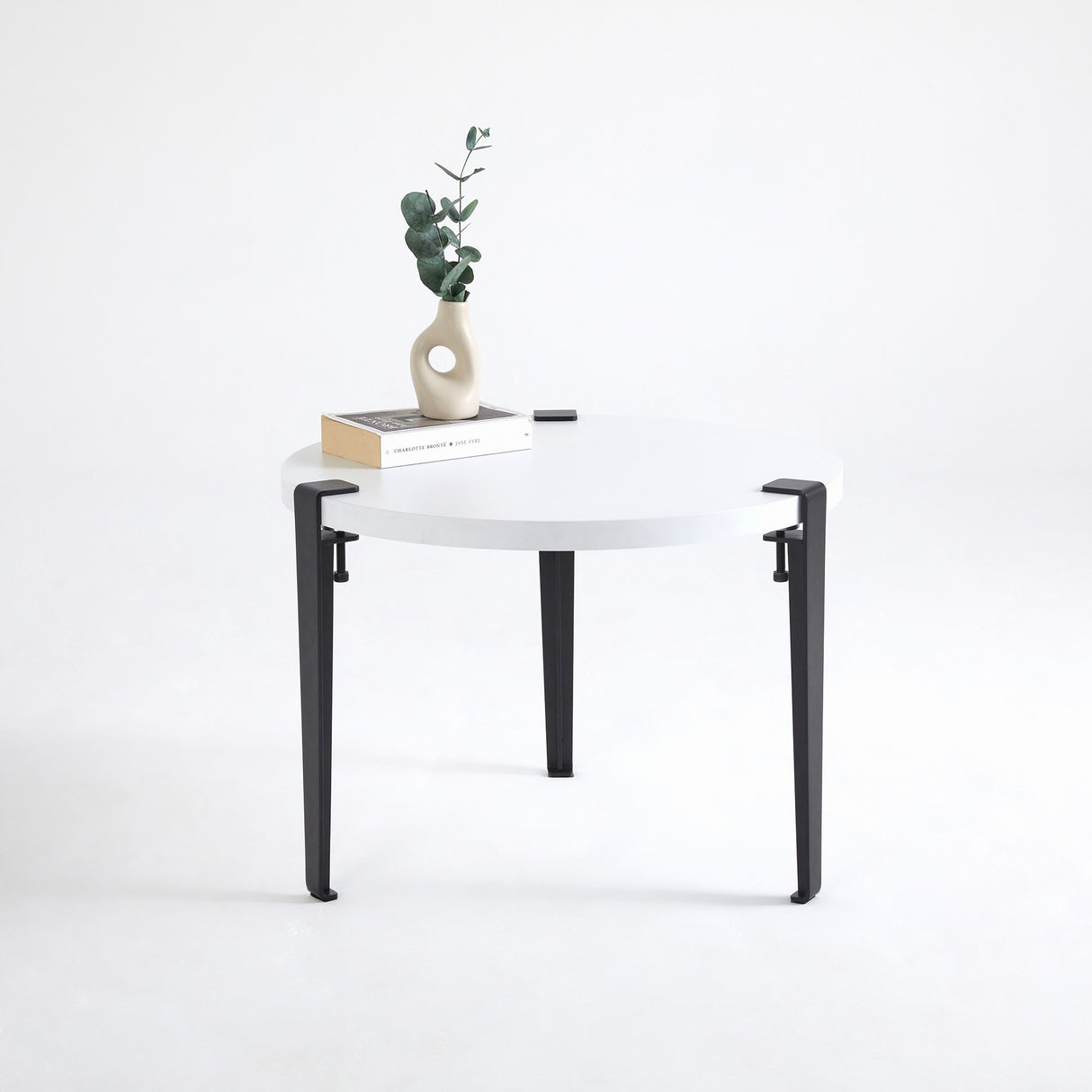 Măsuță de cafea Fregoia Black, Alb - Negru, Ø60x45 cm