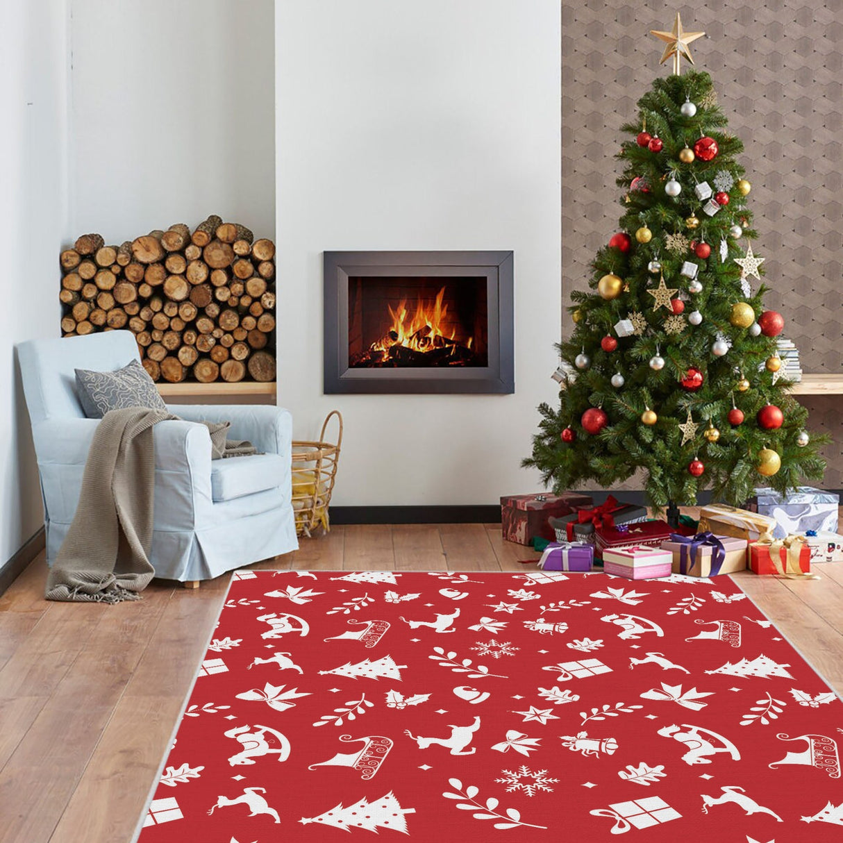 Covor Woopamuk441, Roșu - Alb, Diverse dimensiuni - 80x150x1 cm | SKU: 633HFT1379 | Covor Woopamuk441, Roșu - Alb, varianta 80x150x1 cm, produs pentru amenajarea locuinței, disponibil online în România la CasaMob