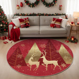 Covor Woopamuk447, Roșu - Auriu, Diverse dimensiuni - Ø150x5 cm | SKU: 633HFT1452 | Covor Woopamuk447, Roșu - Auriu, varianta Ø150x5 cm, produs pentru amenajarea locuinței, disponibil online în România la CasaMob