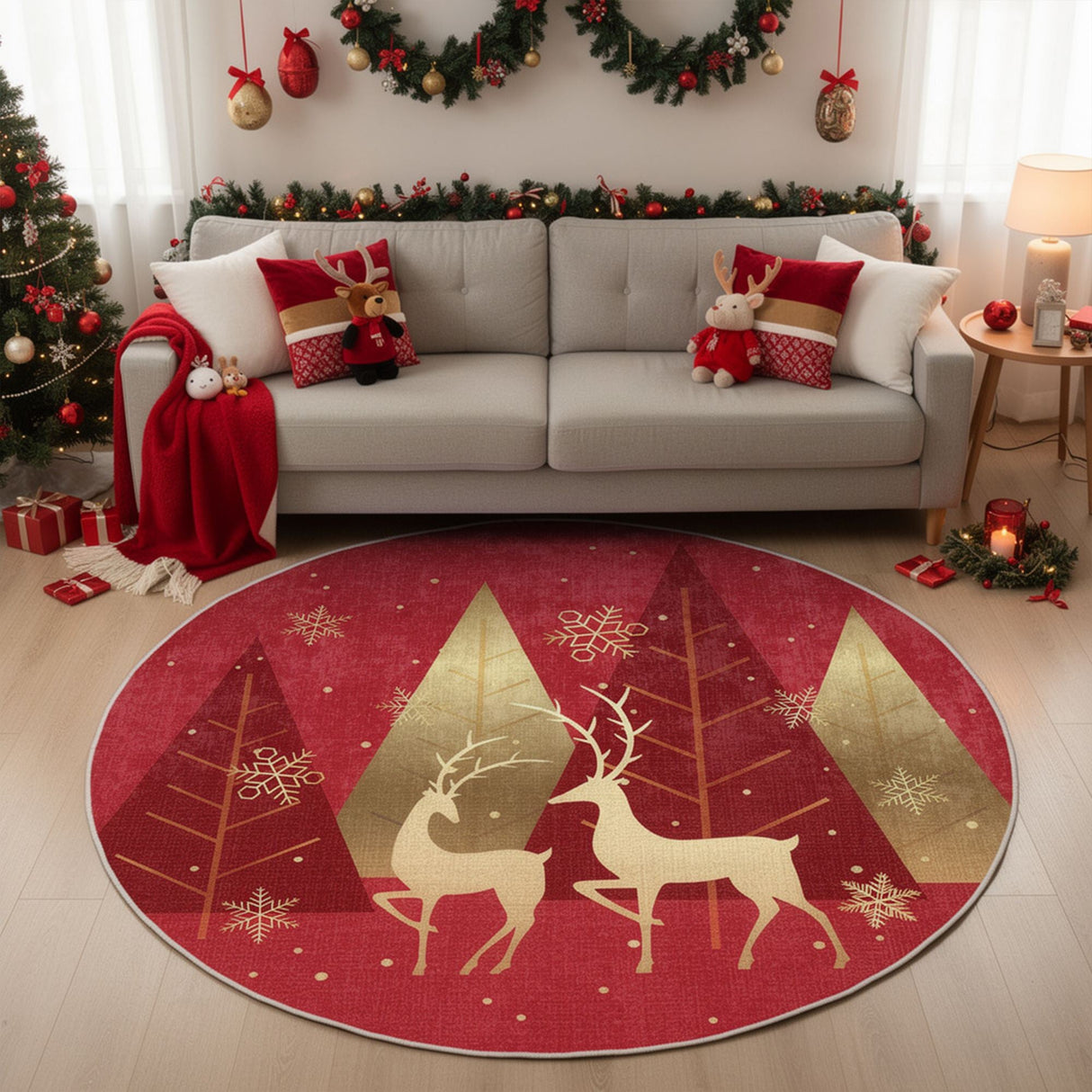 Covor Woopamuk447, Roșu - Auriu, Diverse dimensiuni - Ø170x5 cm | SKU: 633HFT1454 | Covor Woopamuk447, Roșu - Auriu, varianta Ø170x5 cm, produs pentru amenajarea locuinței, disponibil online în România la CasaMob
