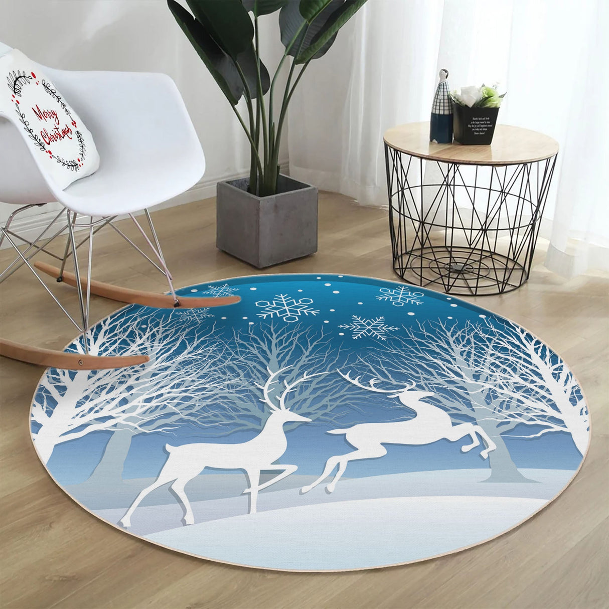 Covor Woopamuk450, Albastru - Alb, Diverse dimensiuni - Ø90x5 cm | SKU: 633HFT1479 | Covor Woopamuk450, Albastru - Alb, varianta Ø90x5 cm, produs pentru amenajarea locuinței, disponibil online în România la CasaMob