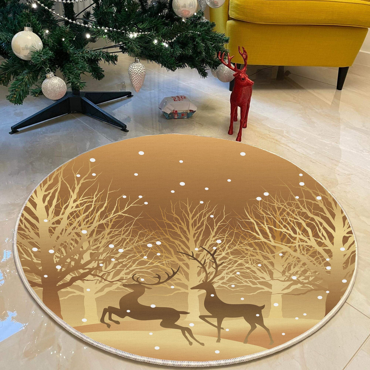 Covor Woopamuk451, Auriu, Diverse dimensiuni - Ø140x5 cm | SKU: 633HFT1495 | Covor Woopamuk451, Auriu, varianta Ø140x5 cm, produs pentru amenajarea locuinței, disponibil online în România la CasaMob
