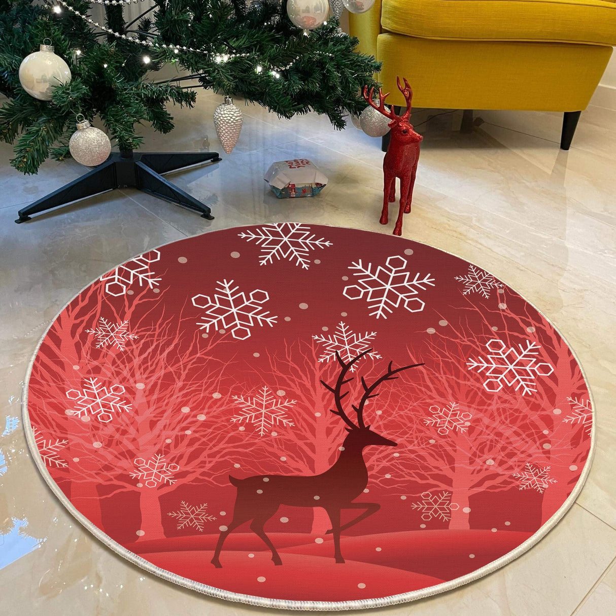 Covor Woopamuk452, Roșu, Diverse dimensiuni - Ø130x5 cm | SKU: 633HFT1506 | Covor Woopamuk452, Roșu, varianta Ø130x5 cm, produs pentru amenajarea locuinței, disponibil online în România la CasaMob