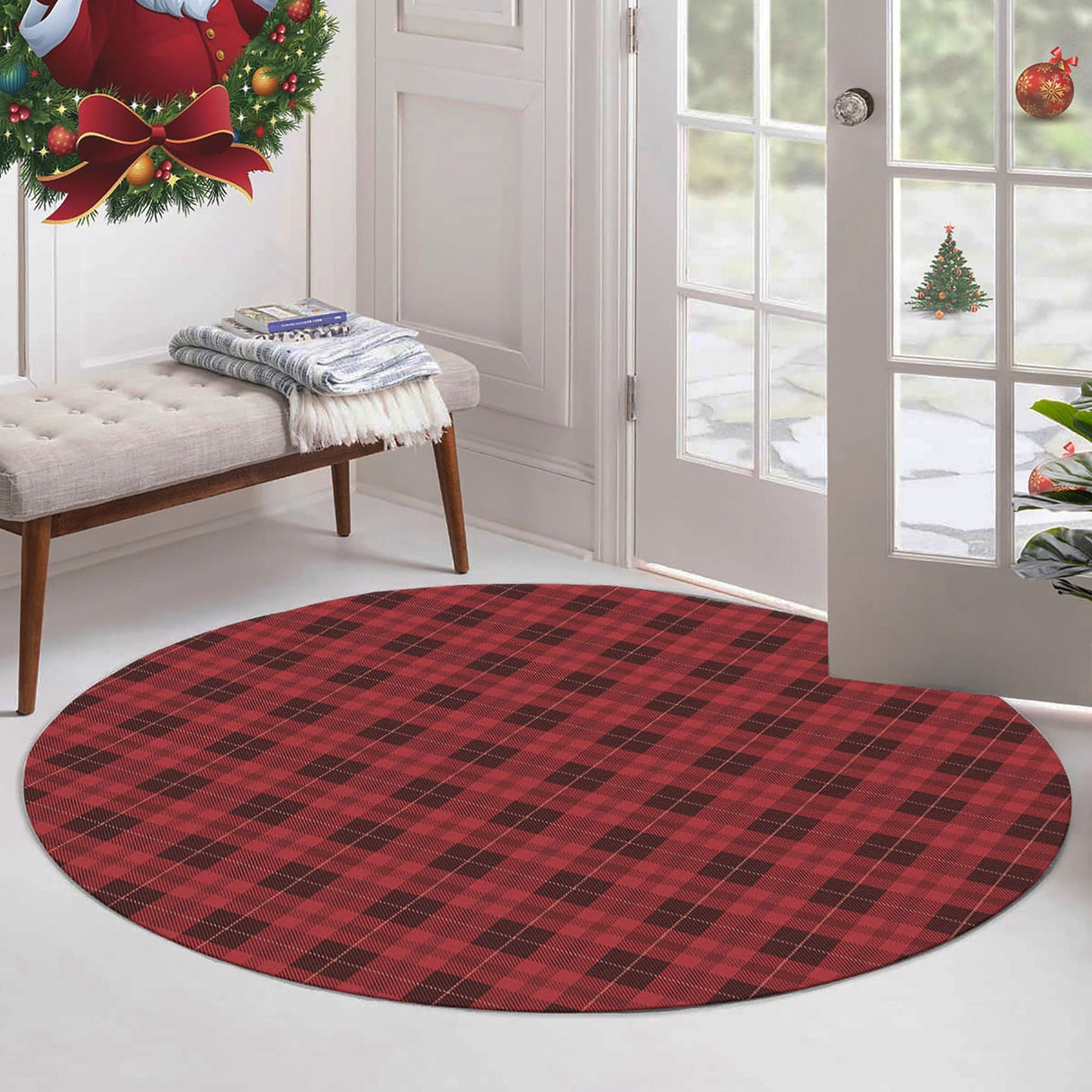 Covor Woopamuk460, Roșu - Negru, Diverse dimensiuni - Ø90x5 cm | SKU: 633HFT1590 | Covor Woopamuk460, Roșu - Negru, varianta Ø90x5 cm, produs pentru amenajarea locuinței, disponibil online în România la CasaMob
