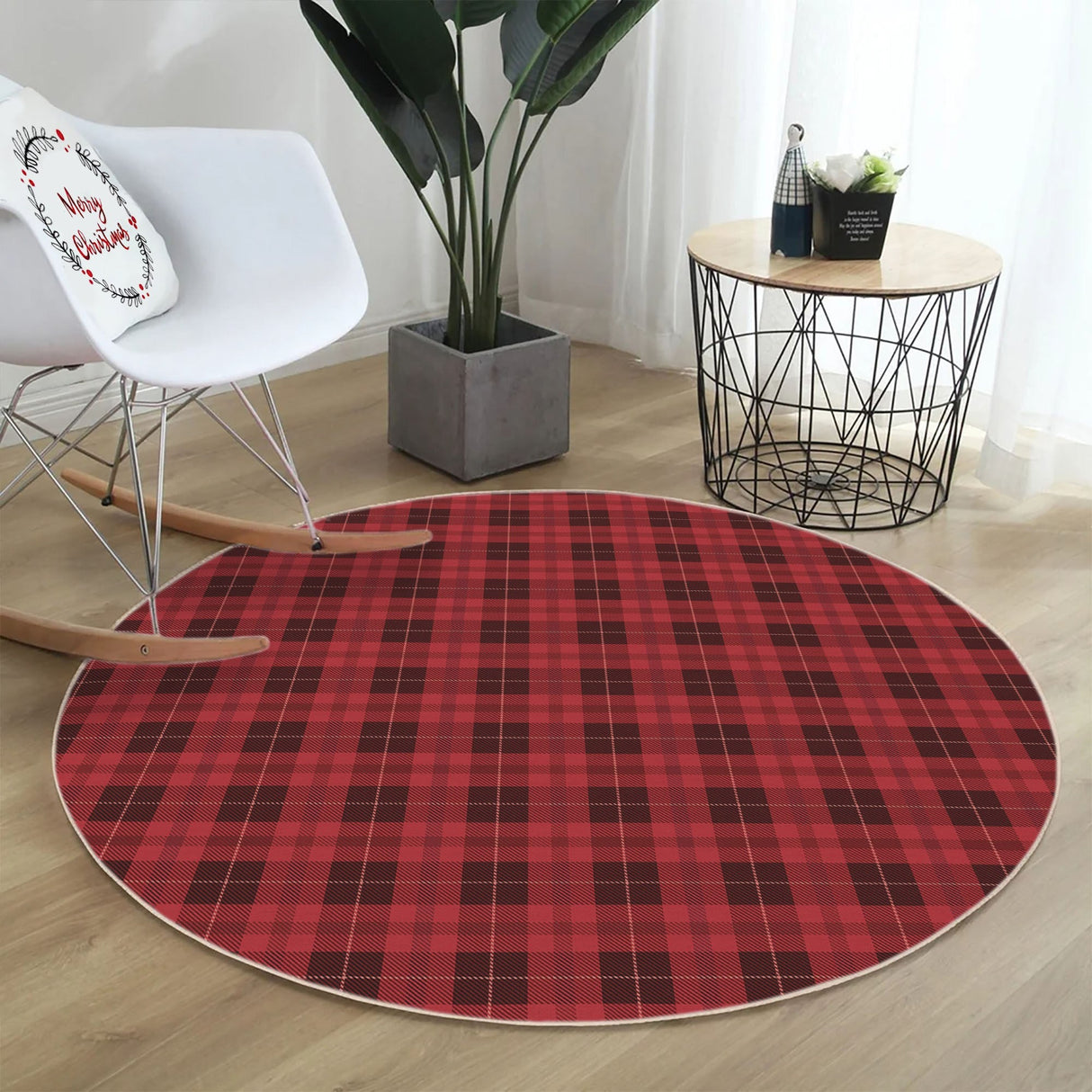 Covor Woopamuk460, Roșu - Negru, Diverse dimensiuni - Ø130x5 cm | SKU: 633HFT1594 | Covor Woopamuk460, Roșu - Negru, varianta Ø130x5 cm, produs pentru amenajarea locuinței, disponibil online în România la CasaMob