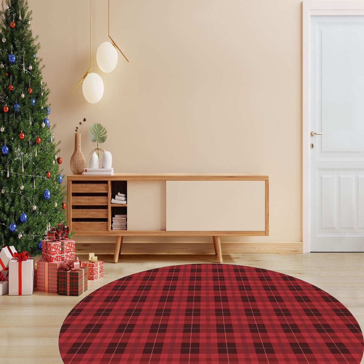 Covor Woopamuk460, Roșu - Negru, Diverse dimensiuni - Ø170x5 cm | SKU: 633HFT1598 | Covor Woopamuk460, Roșu - Negru, varianta Ø170x5 cm, produs pentru amenajarea locuinței, disponibil online în România la CasaMob