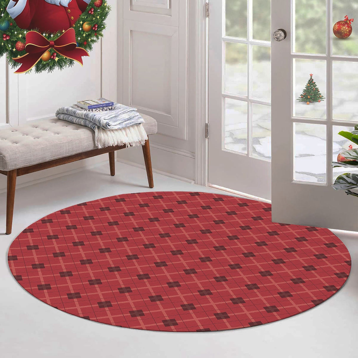 Covor Woopamuk464, Roșu - Negru, Diverse dimensiuni - Ø150x5 cm | SKU: 633HFT1641 | Covor Woopamuk464, Roșu - Negru, varianta Ø150x5 cm, produs pentru amenajarea locuinței, disponibil online în România la CasaMob