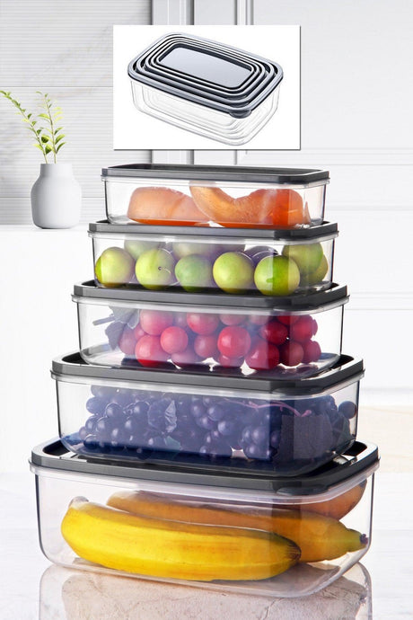 Set cutie de depozitare, Transparent, 15x8x23 cm