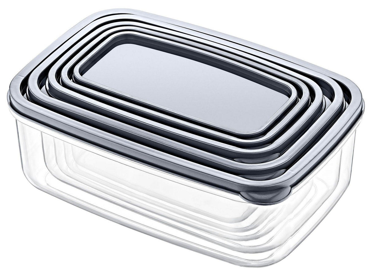 Set cutie de depozitare, Transparent, 15x8x23 cm