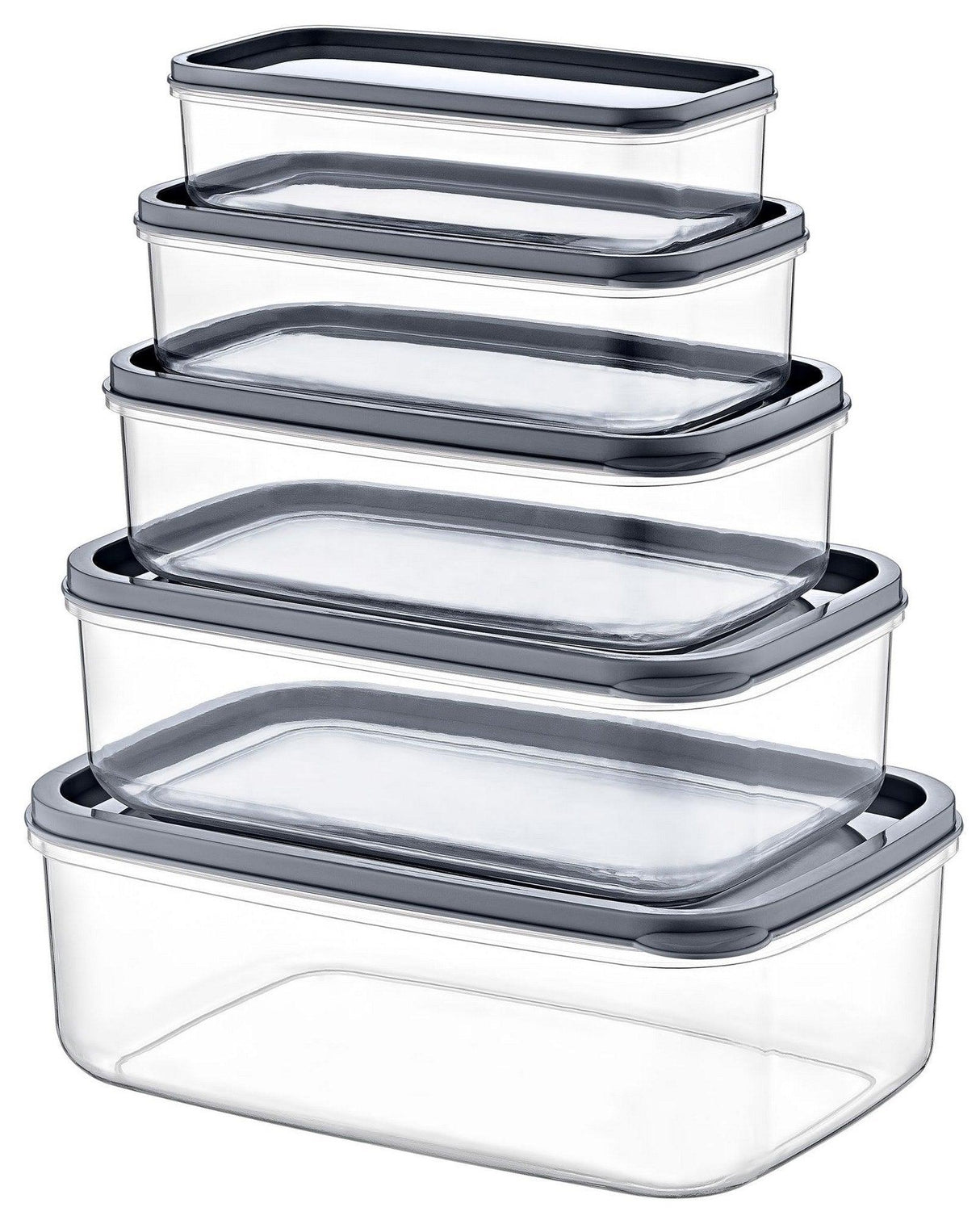 Set cutie de depozitare, Transparent, 15x8x23 cm