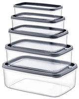 Set cutie de depozitare, Transparent, 15x8x23 cm