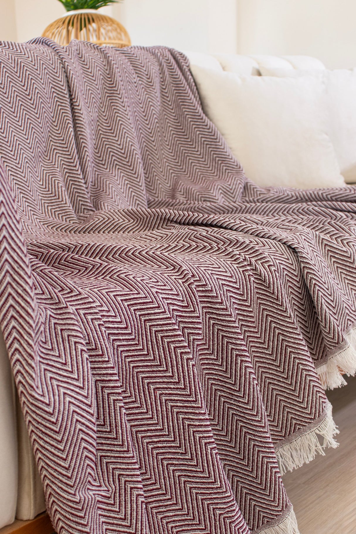 Cuvertură Woven Cozy, Bordo, 170x200 cm