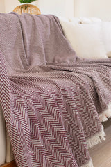 Cuvertură Woven Cozy, Bordo, 170x200 cm