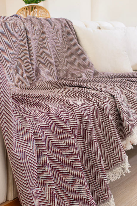 Cuvertură Woven Cozy, Bordo, 170x200 cm
