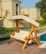 Balansoar de grădină Lyon 2400, Bej, 175x60x190 cm