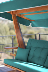 Balansoar de grădină Sia 2200, Natur - Dark green, 175x70x190 cm