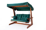 Balansoar de grădină Sia 2200, Natur - Dark green, 175x70x190 cm