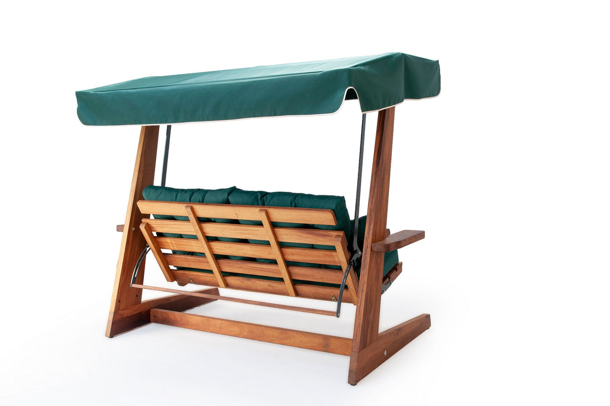 Balansoar de grădină Sia 2200, Natur - Dark green, 175x70x190 cm