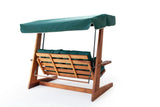 Balansoar de grădină Sia 2200, Natur - Dark green, 175x70x190 cm