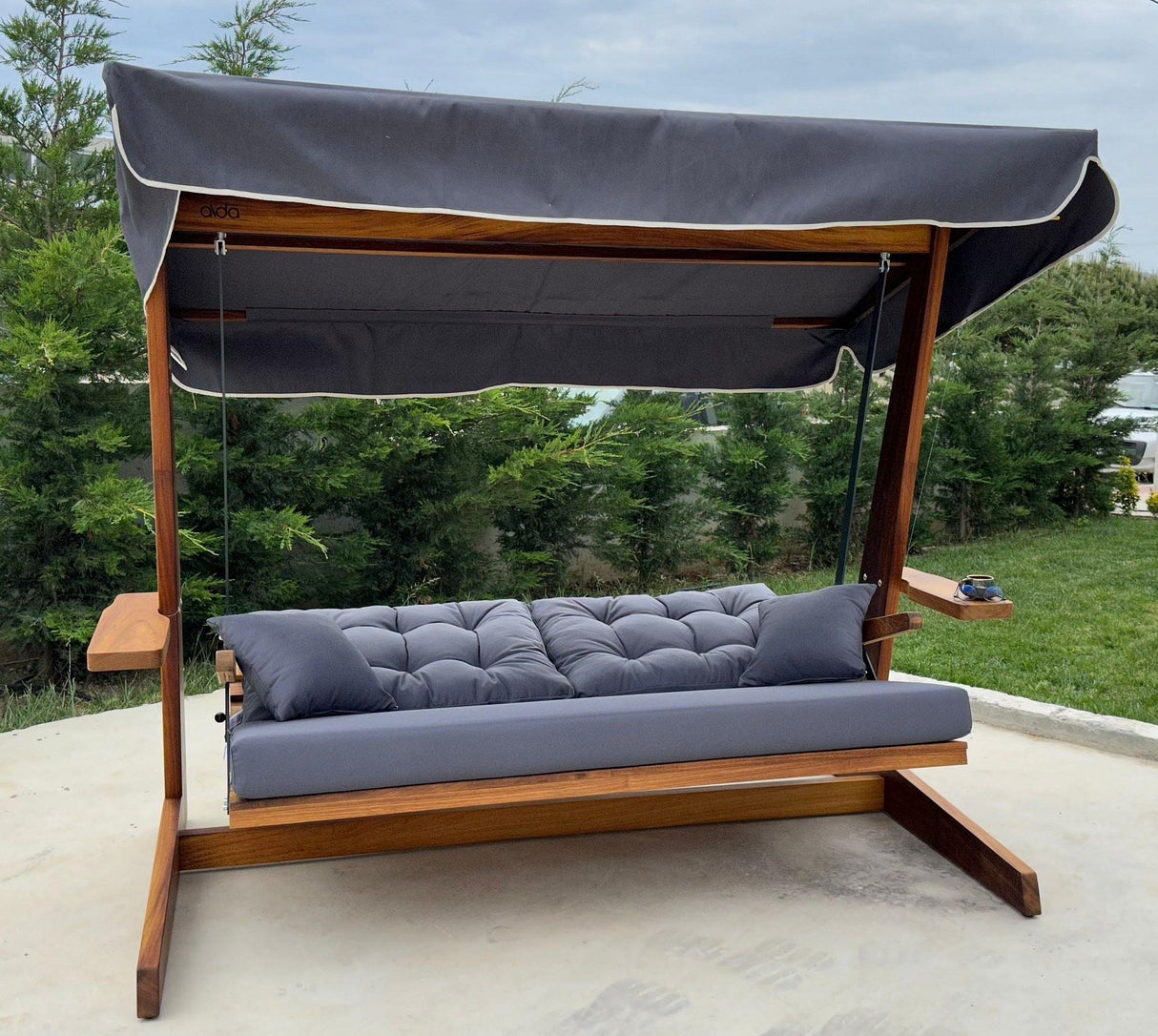 Balansoar de grădină Sia 2400, Diverse culori, 175x60x195 cm - Antracit | SKU: 675SWG1105 | Balansoar de grădină Sia 2400, 175x60x195 cm, varianta Antracit, produs pentru amenajarea locuinței, disponibil online în România la CasaMob