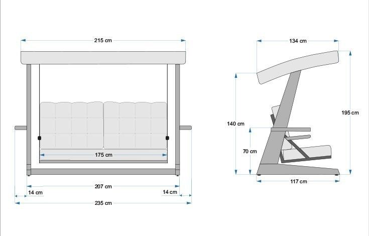 Balansoar de grădină Sia 2400, Diverse culori, 175x60x195 cm - Camel | SKU: 675SWG1106 | Balansoar de grădină Sia 2400, 175x60x195 cm, varianta Camel, produs pentru amenajarea locuinței, disponibil online în România la CasaMob