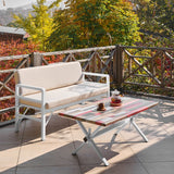 Set de grădină Pandora (2-2-S), Diverse culori, 139x75x52 cm - Alb - Crem | SKU: 679HVN1188 | Set de grădină Pandora (2-2-S), 139x75x52 cm, varianta Alb - Crem, produs pentru amenajarea locuinței, disponibil online în România la CasaMob