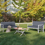 Set de grădină Pandora (2-2-S), Diverse culori, 139x75x52 cm - Alb - Antracit | SKU: 679HVN1190 | Set de grădină Pandora (2-2-S), 139x75x52 cm, varianta Alb - Antracit, produs pentru amenajarea locuinței, disponibil online în România la CasaMob