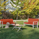 Set de grădină Pandora (2-2-S), Diverse culori, 139x75x52 cm - Alb - Roșu cărămiziu | SKU: 679HVN1192 | Set de grădină Pandora (2-2-S), 139x75x52 cm, varianta Alb - Roșu cărămiziu, produs pentru amenajarea locuinței, disponibil online în România la CasaMob