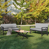 Set de grădină Pandora (2-2-S), Diverse culori, 139x75x52 cm - Negru - Gri | SKU: 679HVN1196 | Set de grădină Pandora (2-2-S), 139x75x52 cm, varianta Negru - Gri, produs pentru amenajarea locuinței, disponibil online în România la CasaMob