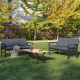 Set de grădină Pandora (2-2-S), Diverse culori, 139x75x52 cm - Negru - Antracit | SKU: 679HVN1197 | Set de grădină Pandora (2-2-S), 139x75x52 cm, varianta Negru - Antracit, produs pentru amenajarea locuinței, disponibil online în România la CasaMob