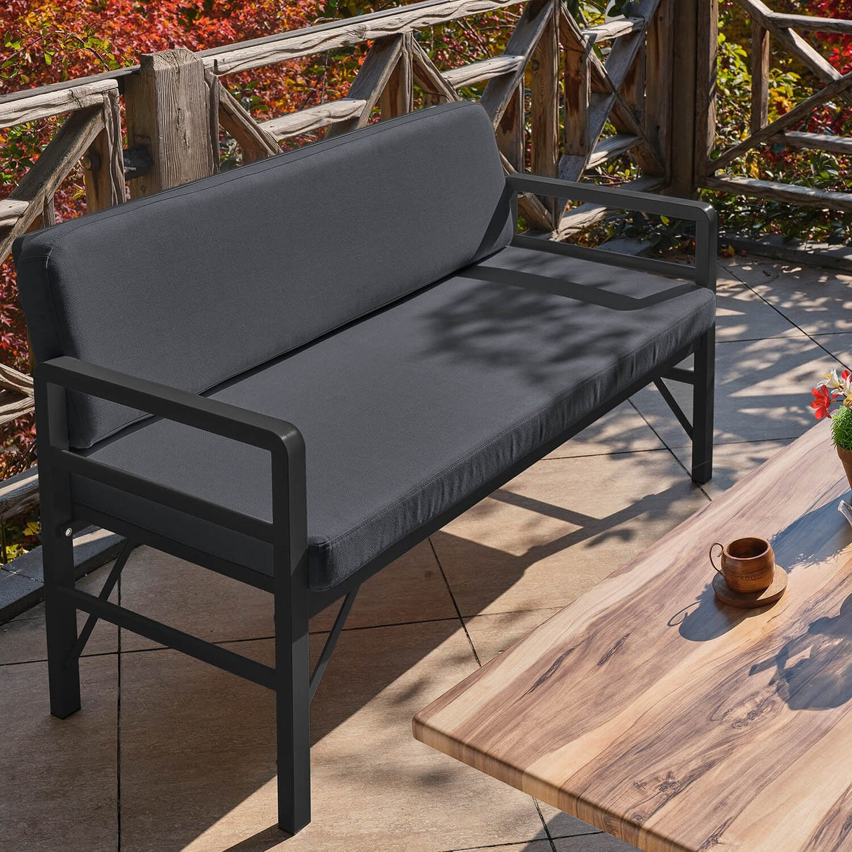 Set de grădină Pandora (2-2-S), Diverse culori, 139x75x52 cm - Negru - Antracit | SKU: 679HVN1197 | Set de grădină Pandora (2-2-S), 139x75x52 cm, varianta Negru - Antracit, produs pentru amenajarea locuinței, disponibil online în România la CasaMob