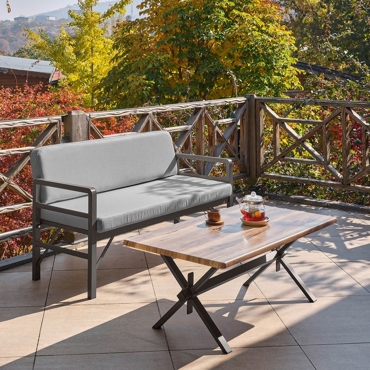 Set de grădină Pandora (2-2-S), Diverse culori, 139x75x52 cm - Antracit - Gri | SKU: 679HVN1203 | Set de grădină Pandora (2-2-S), 139x75x52 cm, varianta Antracit - Gri, produs pentru amenajarea locuinței, disponibil online în România la CasaMob