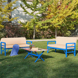 Set de grădină Pandora (2-2-S), Diverse culori, 139x75x52 cm - Albastru - Bej | SKU: 679HVN1206 | Set de grădină Pandora (2-2-S), 139x75x52 cm, varianta Albastru - Bej, produs pentru amenajarea locuinței, disponibil online în România la CasaMob
