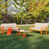 Set de grădină Pandora (2-2-S), Diverse culori, 139x75x52 cm - Portocaliu - Crem | SKU: 679HVN1208 | Set de grădină Pandora (2-2-S), 139x75x52 cm, varianta Portocaliu - Crem, produs pentru amenajarea locuinței, disponibil online în România la CasaMob