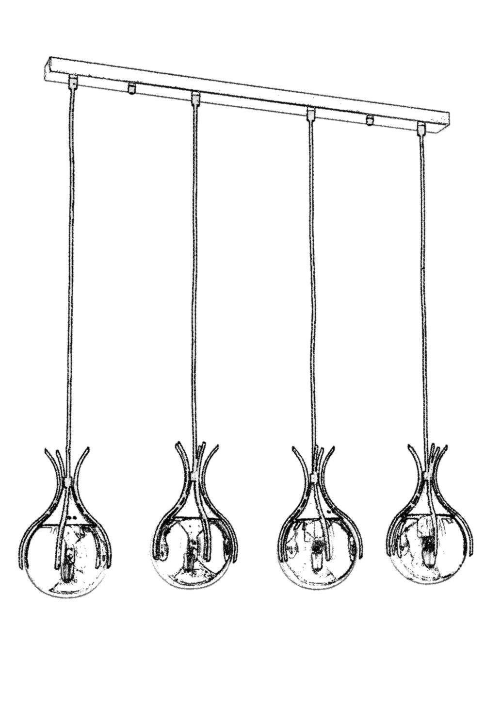 Lustra Vav Chandelier, Negru