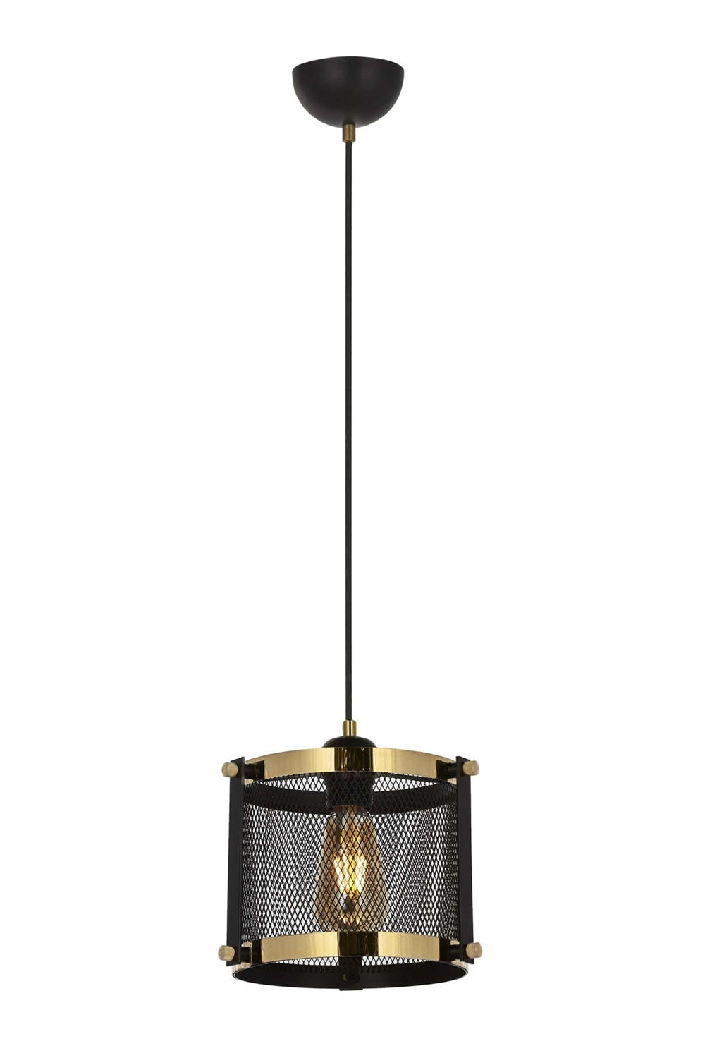 Lustră AV-4340-1S-BSY, Negru - Auriu, Ø28 cm