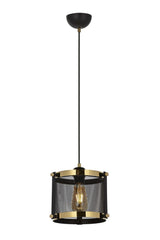 Lustră AV-4340-1S-BSY, Negru - Auriu, Ø28 cm