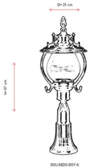 Lampă de perete de exterior BSU 090909 Outdoor Wall Lamp, Maro, 25x57x25 cm - Negru, SKU 685AVN1344