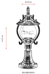 Lampă de perete de exterior BSU 090909 Outdoor Wall Lamp, Maro, 25x57x25 cm - Maro, SKU 685AVN1344