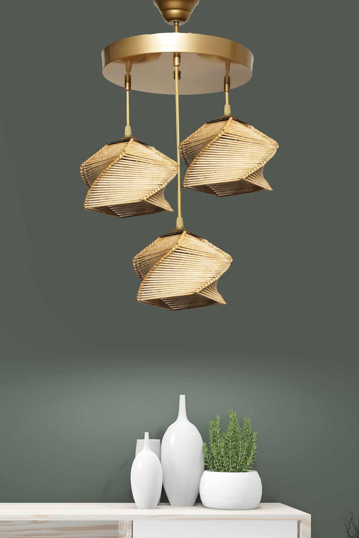 Lustră SP178, Natur, Ø35x85 cm