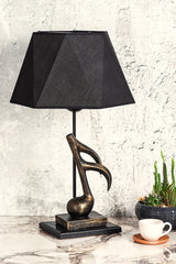 Veioză TM212, Auriu - Negru, Ø30x55 cm
