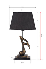 Veioză TM212, Auriu - Negru, Ø30x55 cm