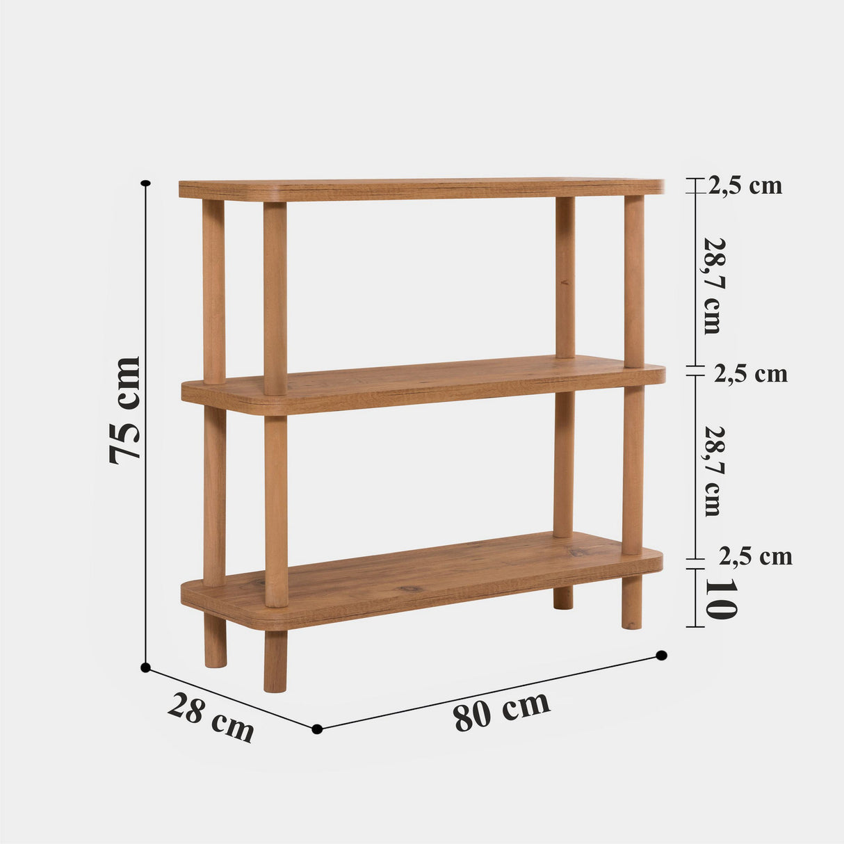 Bibliotecă Step, Diverse culori, 80x28x75 cm - Pin atlantic | SKU: 688DRA1204 | Bibliotecă Step, 80x28x75 cm, varianta Pin atlantic, produs pentru amenajarea locuinței, disponibil online în România la CasaMob