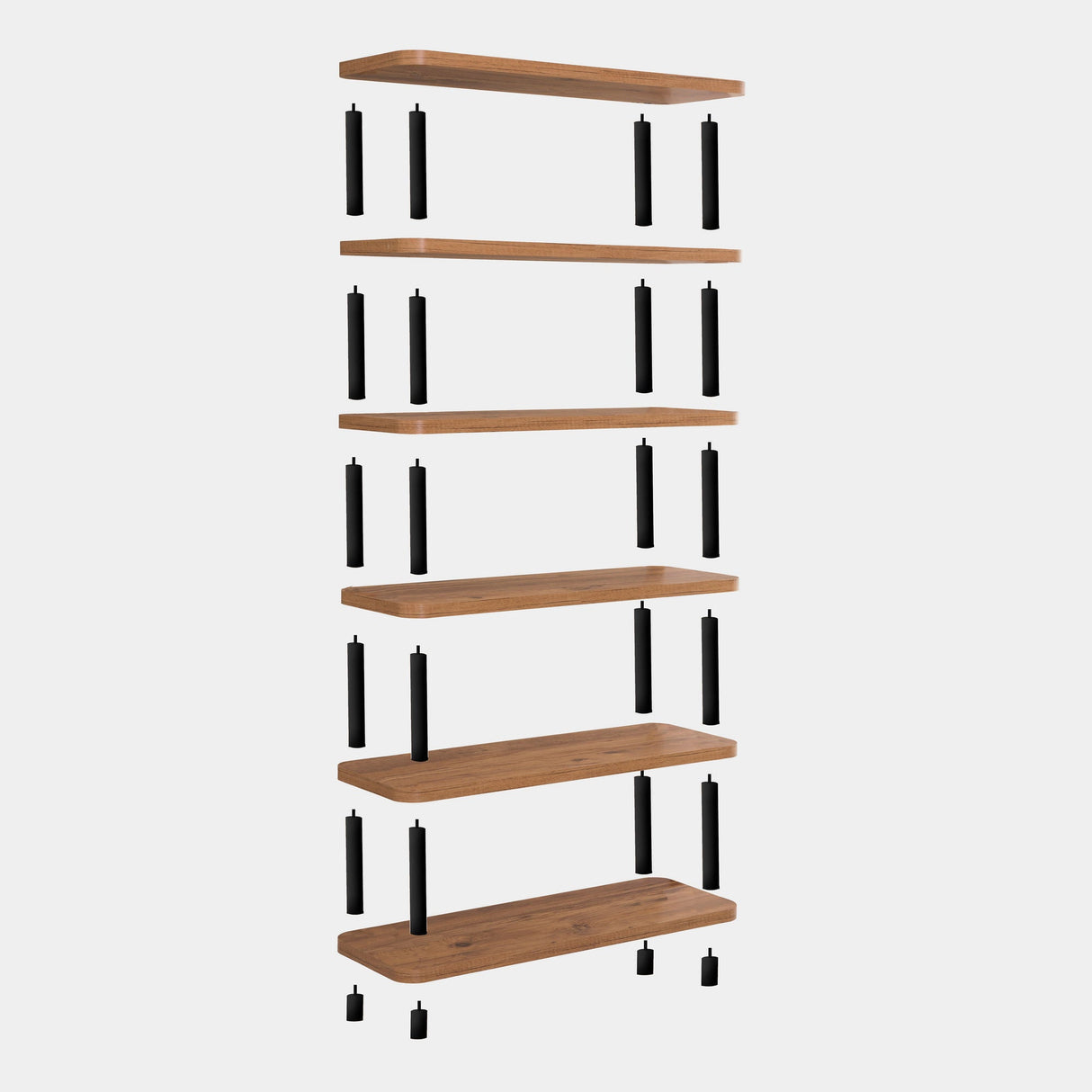 Bibliotecă Gala, Diverse culori, 80x28x169 cm - Negru - Pin atlantic | SKU: 688DRA1207 | Bibliotecă Gala, 80x28x169 cm, varianta Negru - Pin atlantic, produs pentru amenajarea locuinței, disponibil online în România la CasaMob