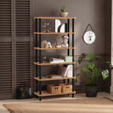 Bibliotecă Gala, Diverse culori, 80x28x169 cm - Negru - Pin atlantic | SKU: 688DRA1207 | Bibliotecă Gala, 80x28x169 cm, varianta Negru - Pin atlantic, produs pentru amenajarea locuinței, disponibil online în România la CasaMob