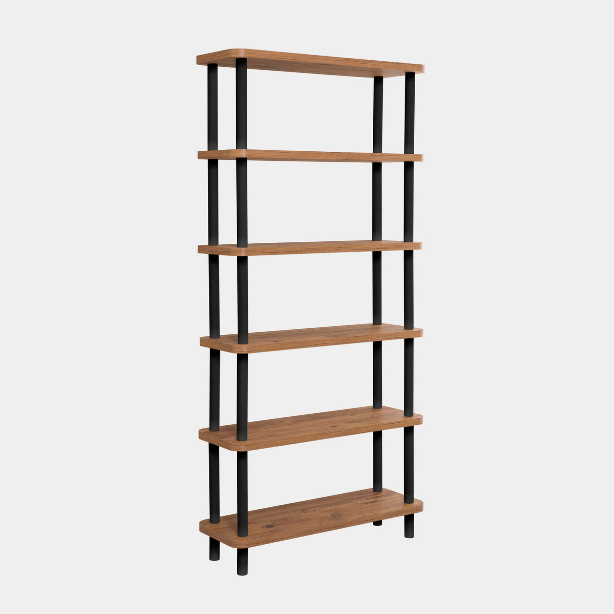 Bibliotecă Gala, Diverse culori, 80x28x169 cm - Negru - Pin atlantic | SKU: 688DRA1207 | Bibliotecă Gala, 80x28x169 cm, varianta Negru - Pin atlantic, produs pentru amenajarea locuinței, disponibil online în România la CasaMob