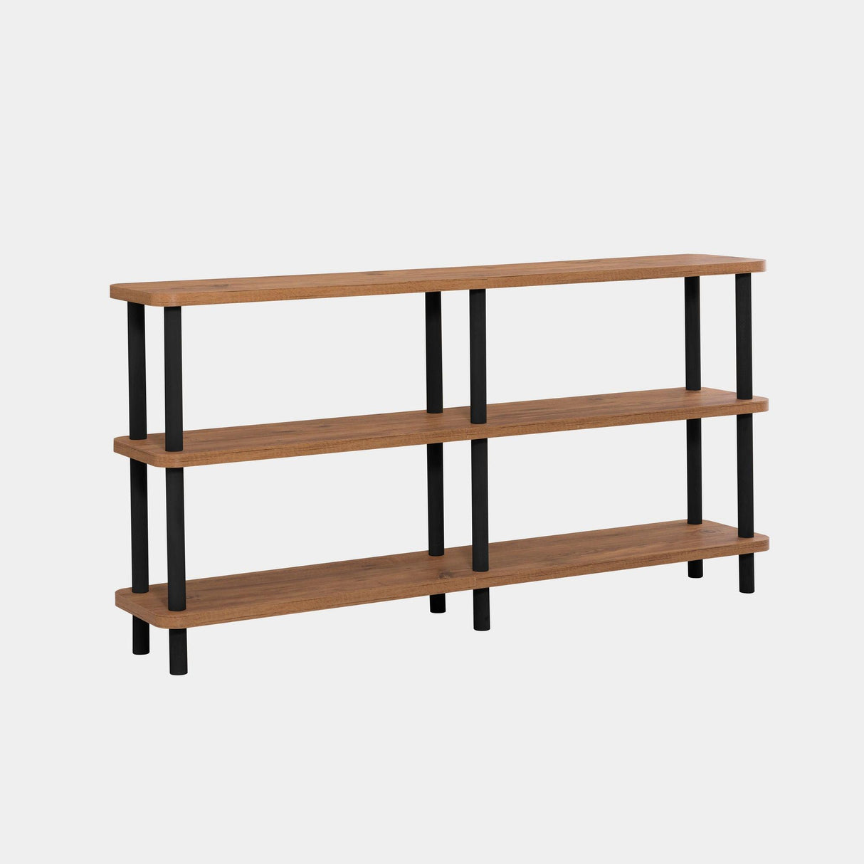 Bibliotecă Raca, Diverse culori, 150x35x75 cm - Negru - Pin atlantic | SKU: 688DRA1209 | Bibliotecă Raca, 150x35x75 cm, varianta Negru - Pin atlantic, produs pentru amenajarea locuinței, disponibil online în România la CasaMob