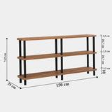 Bibliotecă Raca, Diverse culori, 150x35x75 cm - Negru - Pin atlantic | SKU: 688DRA1209 | Bibliotecă Raca, 150x35x75 cm, varianta Negru - Pin atlantic, produs pentru amenajarea locuinței, disponibil online în România la CasaMob