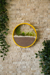 Decorațiune de perete din metal Fetterbush, Galben - Alb - Negru, 30x30x5 cm